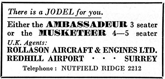 Rollason Aircraft, Redhill For Jodel Ambassadeur & Musketeer     