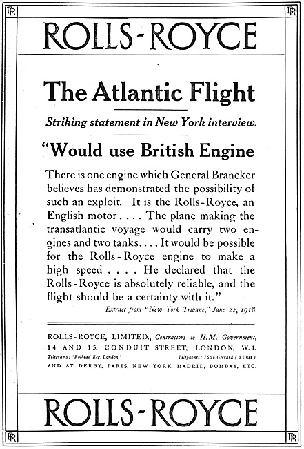 Rolls-Royce Aero Engines 1918                                    