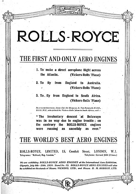 Rolls Royce - The First & Only Aero Engines                      