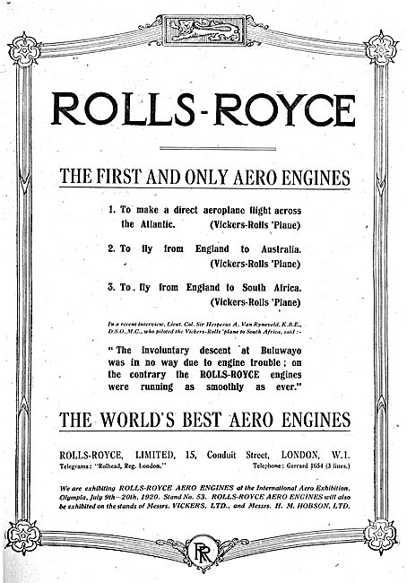 Rolls Royce - The First & Only Aero Engines                      