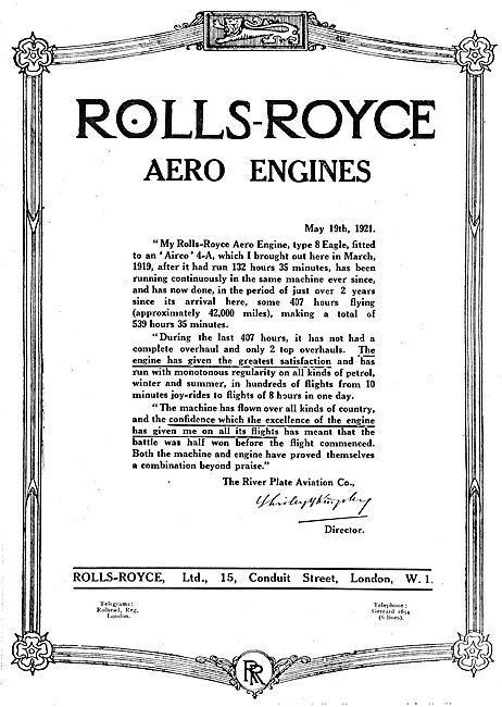 Rolls-Royce Eagle Type 8 360 HP Aero Engine                      