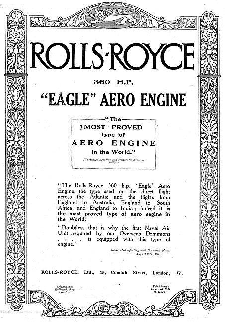 Rolls-Royce Eagle 360 HP Aero Engine                             