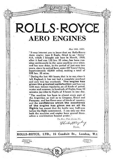 Rolls-Royce Eagle Aero Engine 1921                               