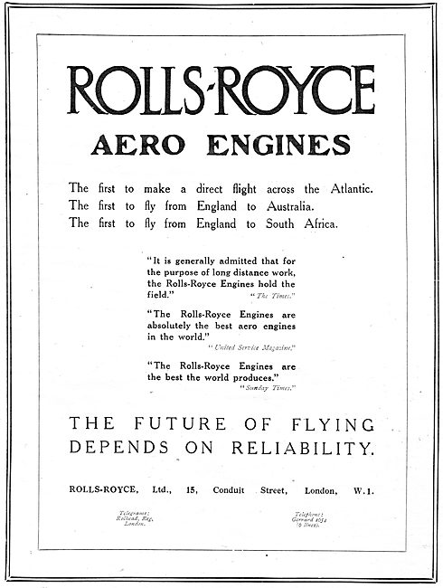 Rolls-Royce Aero Engine Firsts.                                  