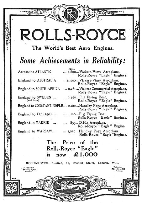 Rolls-Royce Aero Engine Achievements.                            