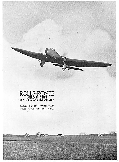 Rolls Royce Kestrel Aero Engine -  Fairey Hendon                 