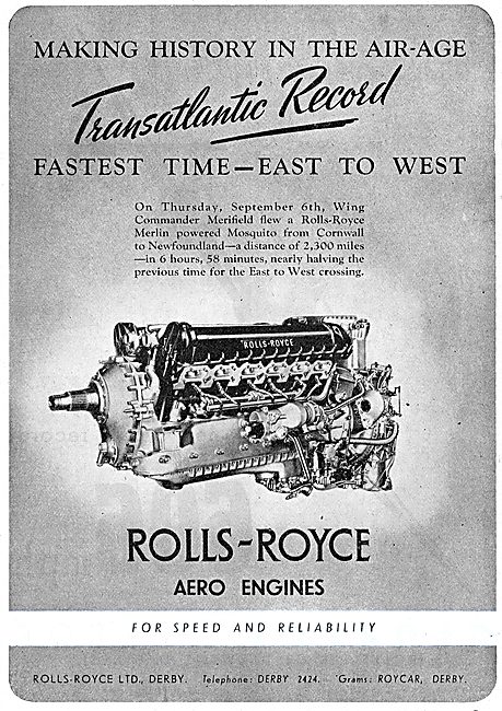 Rolls-Royce Merlin - East-West Atlantic Speed Record             