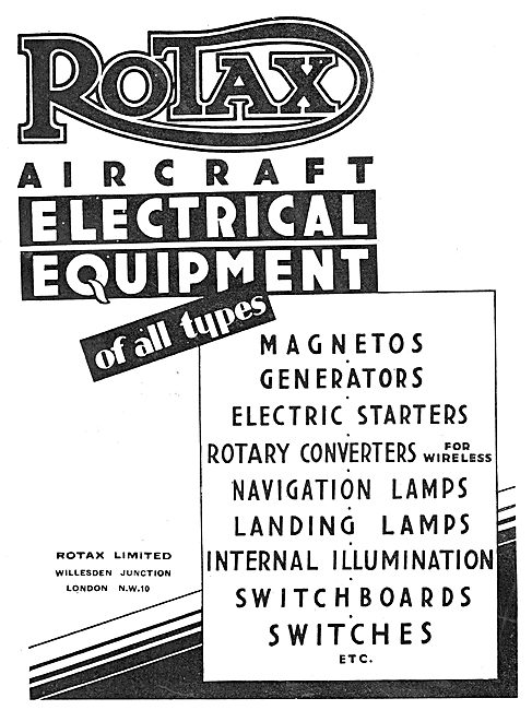 Rotax Electrical Equipment For Aircraft. Generators & Magnetos   