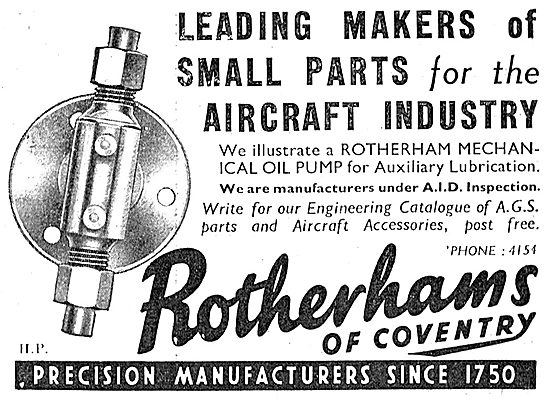 Rotherams Of Coventry : Manufacturers Of Aircraft Parts - AGS    