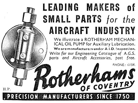 Rotherhams Of Coventry : Manufacturers Of Aircraft Parts - AGS   