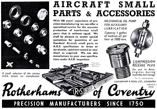 Rotherams Of Coventry : Manufacturers Of Aircraft Parts - AGS    