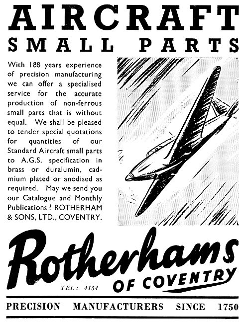 Rotherams Of Coventry : Manufacturers Of Aircraft Parts - AGS    