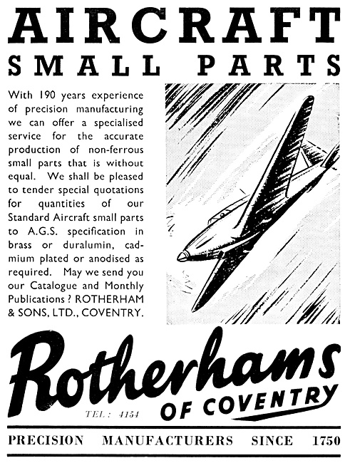 Rotherhams Of Coventry : Manufacturers Of Aircraft Parts - AGS   