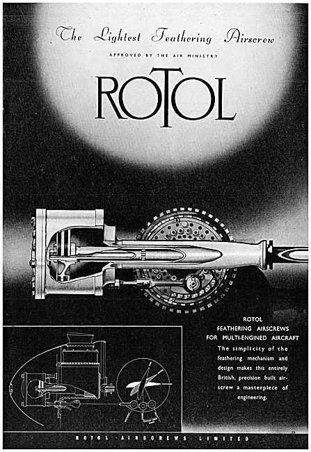 Rotol Variable Pitch Feathering Airscrews - Rotol Propellers     