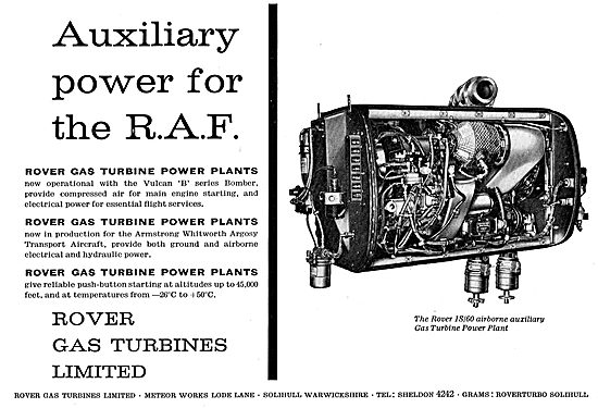 Rover Gas Turbines - Auxiliary Power For The RAF Vulcan          