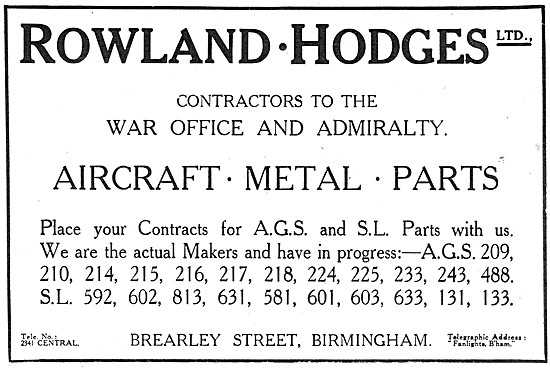 Rowland Hodges Ltd - Manufacturers Of AGS & Metal Parts          