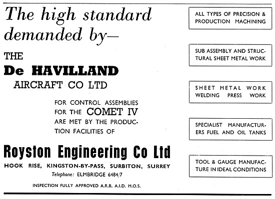 Royston Engineering Precision Engineering, Assemblies Etc        