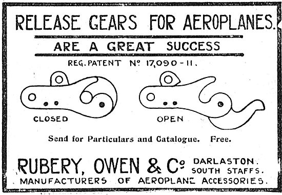 Rubery Owen Release Gears For Aeroplanes                         