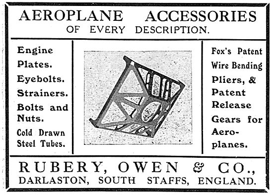 Rubery Owen Engine Plates And Eyebolts For Aeroplanes            