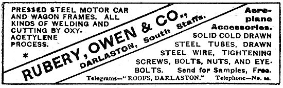 Rubery Owen Pressed Steel Aeroplane Accessories                  