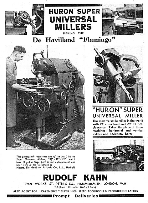 Rudolf Kahn Machine Tools. Huron Super Universal Miller 1939     