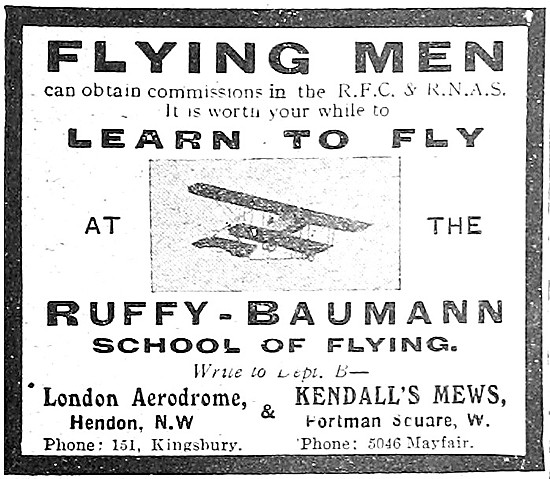 Ruffy-Baumann School Of Flying Hendon                            
