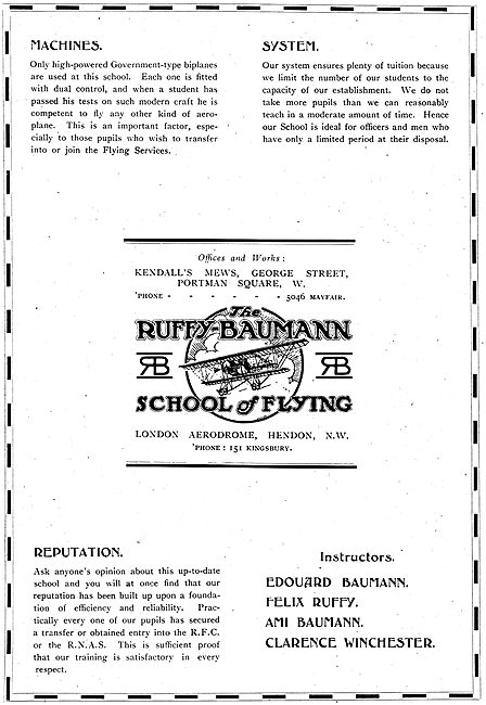 Ruffy-Baumann School Of Flying Hendon                            