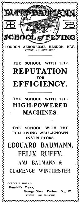 Ruffy-Baumann School Of Flying Hendon                            