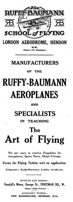 Ruffy-Baumann School Of Flying Hendon                            