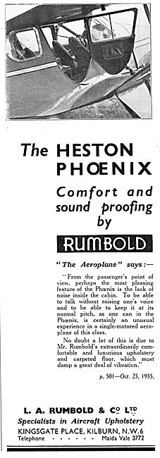 Rumbold Aircraft Seating - Heston Phoenix                        