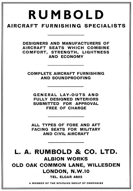 Rumbold Aircraft Seating, Soundproofing  & Cabin Furnshings      