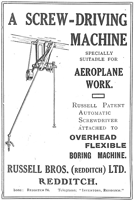 Russel Bros. Redditch. Screw Driving Machinery 1918              
