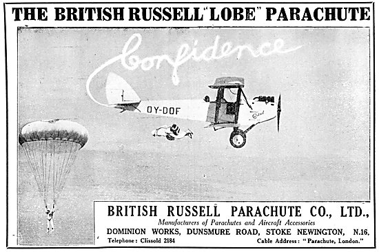 British Russell Parachutes 1930                                  