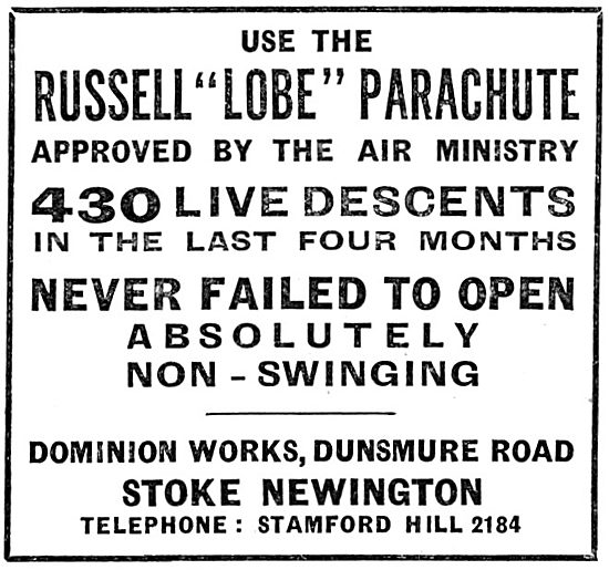 British Russell Lobe Parachutes                                  