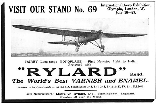 Rylard Aircraft Varnishes & Enamels                              