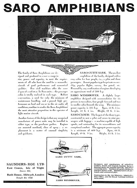 SARO Amphibians                                                  