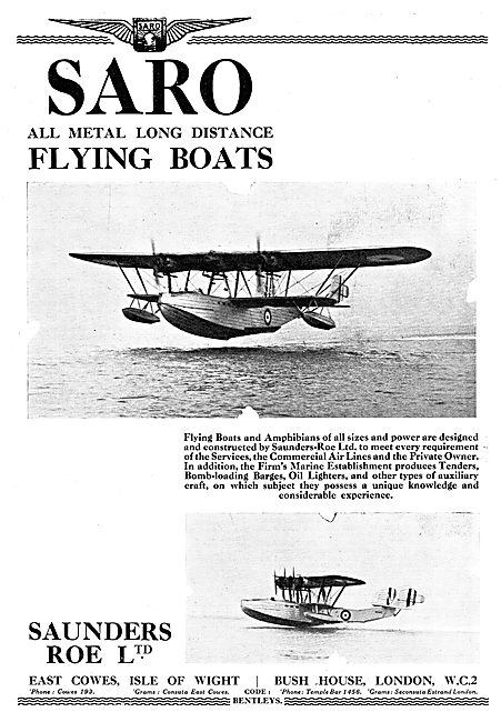 SARO - Saunders-Roe Flying Boats                                 
