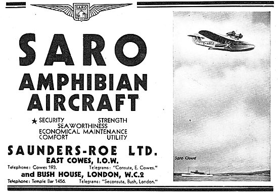 SARO Amphibian Aircraft - Isle Of Wight                          