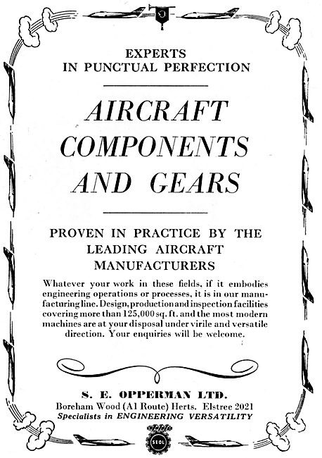 S.E.Opperman Aircraft Gears & Component Manufacturers            