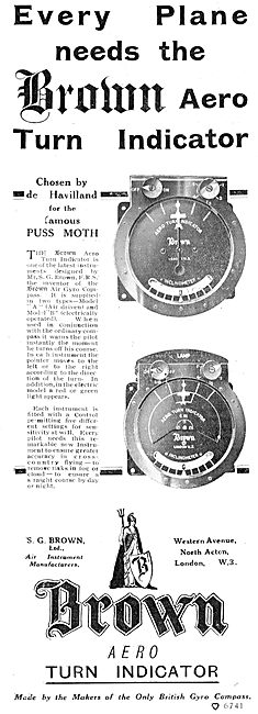 Brown Aero Turn Indicators Chosen By De Havilland For Puss Moths 