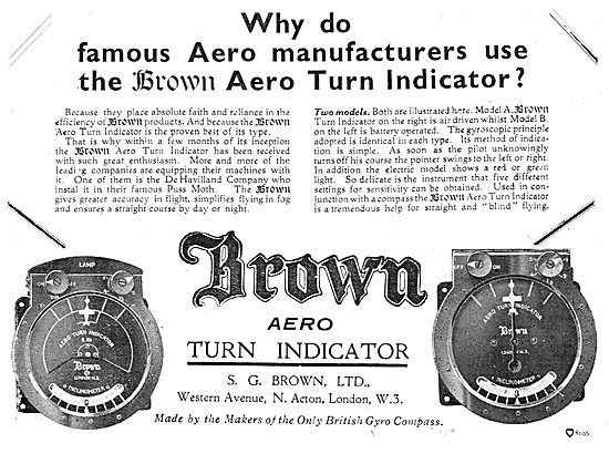 S.G.Brown Aero Turn Indicator                                    