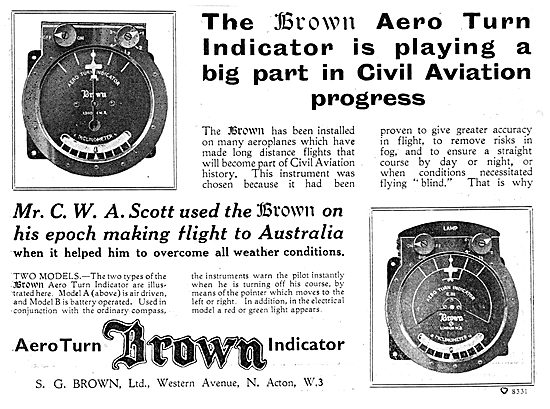 S.G.Brown Aero Turn Indicator                                    