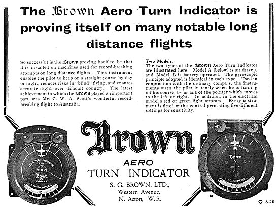 S.G.Brown Aero Turn Indicator                                    