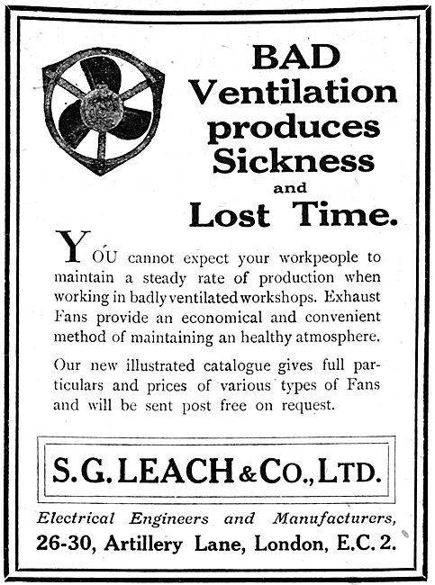 S.G.Leach & Co - Electrical Engineers & Manufacturers. 1917      