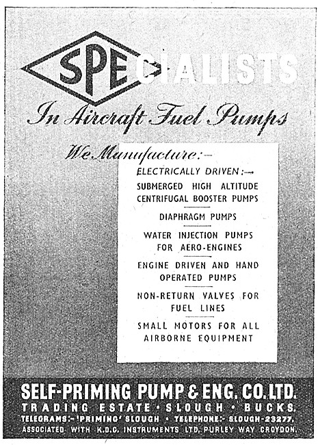 SPE Aircraft Pumps, Valves & Fuel Line Equipment                 