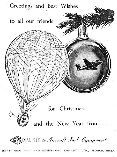 SPE Aircraft  Fuel Line Equipment. Christmas Greetings 1949      