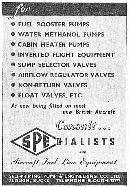 SPE Aircraft Pumps, Valves & Fuel Line Equipment                 