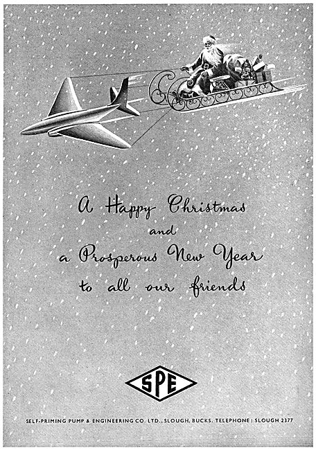 SPE Aircraft Fuel Pumps. Christmas Greetings 1950                