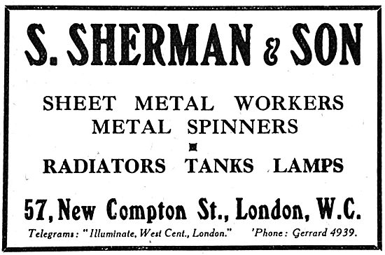 S.Sherman & Son - Sheet Metal Work. Metal Spinners 1917          