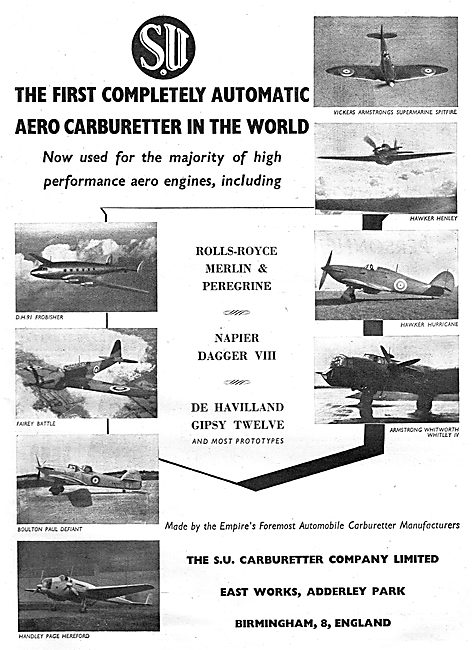 S.U.Aero Engine Carburetters                                     